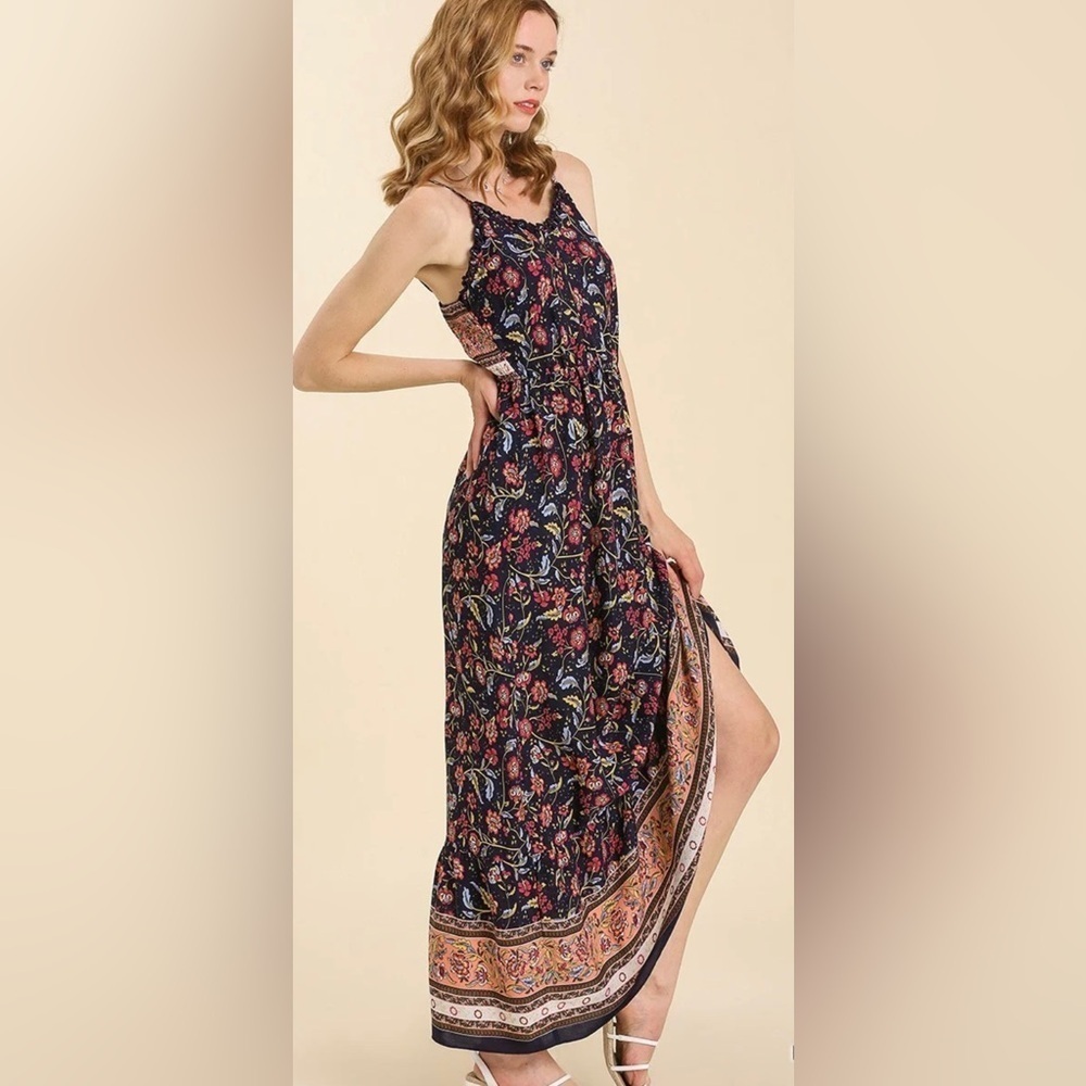 NWT Umgee Women’s Large Dress boutique floral maxi - Picture 3 of 15